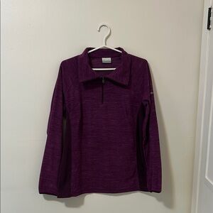Columbia Purple Long Sleeve Quarter zip  Fleece Sweatshirt